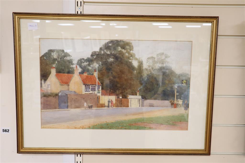 Gerald Wakeman (Irish), watercolour, Hampstead Village, signed, 30 x 49cm